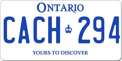 ON license plate CACH294