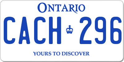 ON license plate CACH296