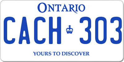 ON license plate CACH303