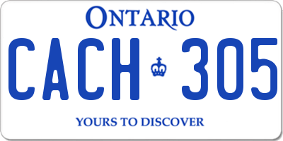 ON license plate CACH305