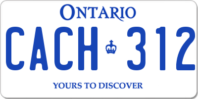 ON license plate CACH312