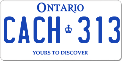 ON license plate CACH313