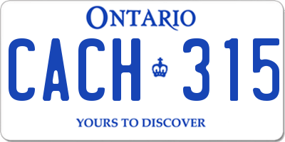 ON license plate CACH315