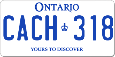 ON license plate CACH318