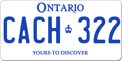 ON license plate CACH322