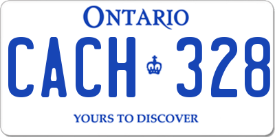 ON license plate CACH328