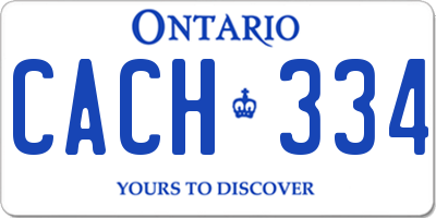 ON license plate CACH334