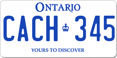 ON license plate CACH345