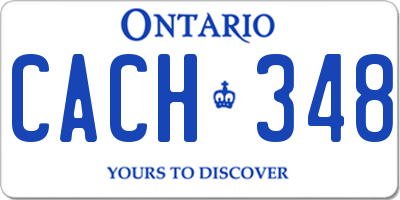 ON license plate CACH348