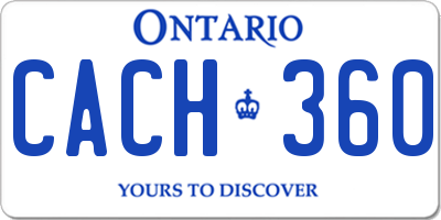 ON license plate CACH360