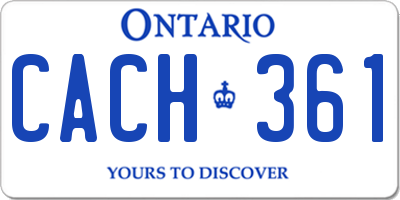 ON license plate CACH361