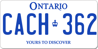 ON license plate CACH362