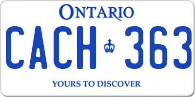 ON license plate CACH363