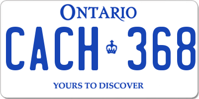 ON license plate CACH368