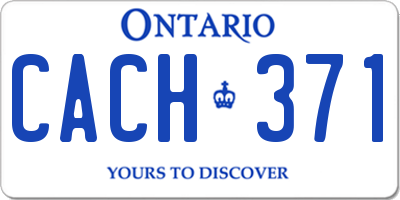 ON license plate CACH371