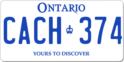 ON license plate CACH374