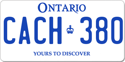 ON license plate CACH380