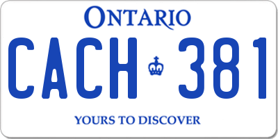 ON license plate CACH381