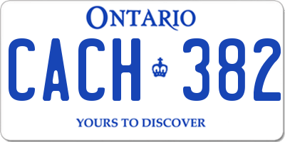 ON license plate CACH382