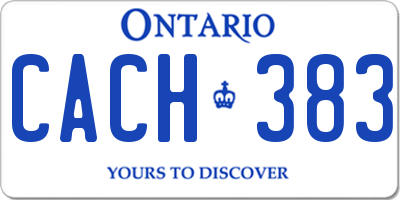 ON license plate CACH383