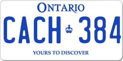 ON license plate CACH384