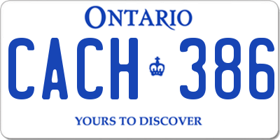 ON license plate CACH386