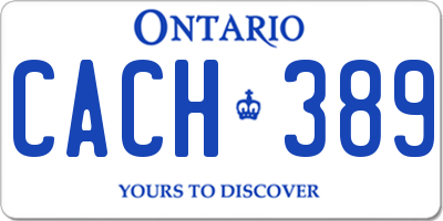 ON license plate CACH389