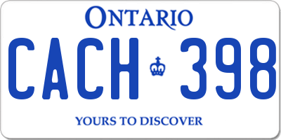 ON license plate CACH398