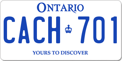 ON license plate CACH701