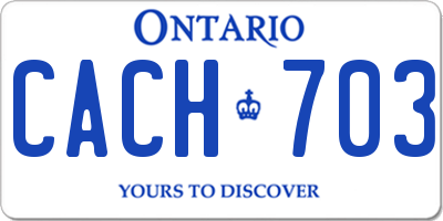 ON license plate CACH703