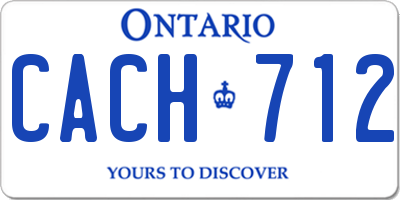 ON license plate CACH712