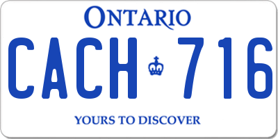 ON license plate CACH716