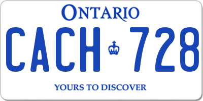 ON license plate CACH728