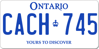 ON license plate CACH745