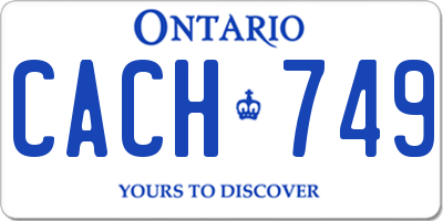 ON license plate CACH749