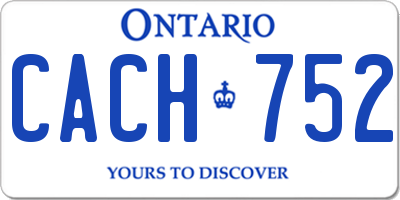 ON license plate CACH752