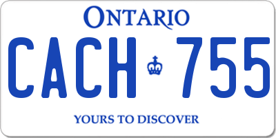 ON license plate CACH755