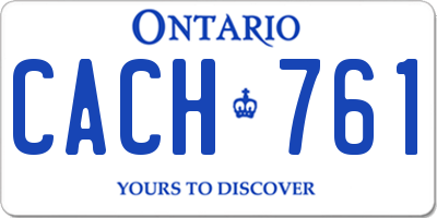 ON license plate CACH761