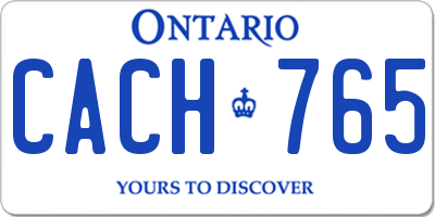 ON license plate CACH765