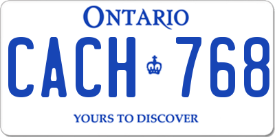 ON license plate CACH768