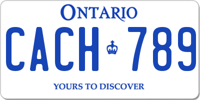 ON license plate CACH789