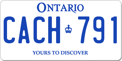 ON license plate CACH791