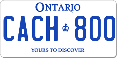 ON license plate CACH800