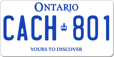 ON license plate CACH801