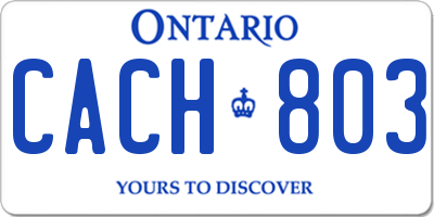 ON license plate CACH803