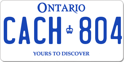 ON license plate CACH804