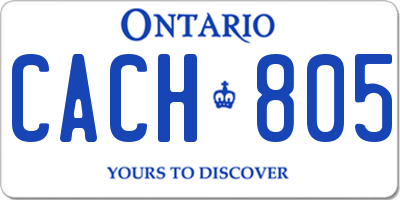 ON license plate CACH805