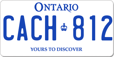 ON license plate CACH812