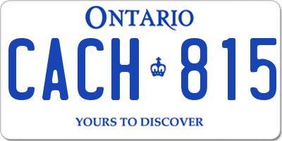 ON license plate CACH815