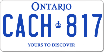 ON license plate CACH817